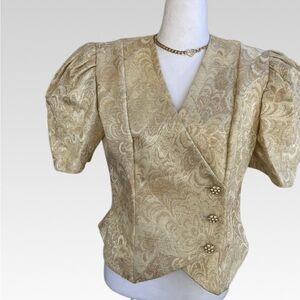 Jessica Howard Gold Patterned Blouse size 12 BRAND NEW